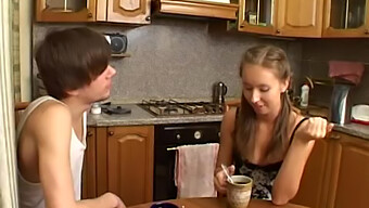 Teen (18+) Gets A Taste Of Sperm In Her Coffee