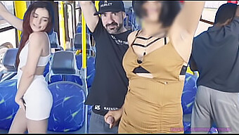 Steamy Encounter On A Packed Bus With A Seductive Woman And A Daring Guy