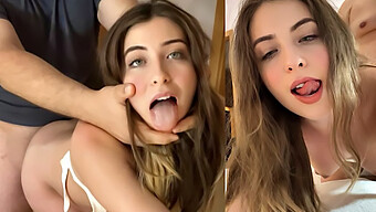 Bisexual Teen Gets Deepthroated And Cums On Camera