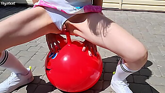 Ballsy Stepsister Gets Double Penetrated On Fitness Ball