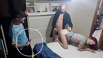 Intense Threesome With Blindfolded Wife, Husband, And Friend