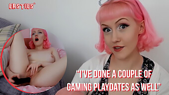 Gorgeous Girl With Pink Hair Indulges In Self-Pleasure While Watching