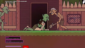 Japanese Hentai Gameplay: Big Ass Naked Woman Fights Goblins And Gets Pounded Hard