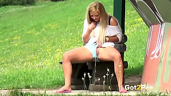 Amateur Blonde Gets Drenched By Public Pissing