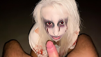 German Homemade Video Of Skinny Wife Seeking Sperm On Halloween