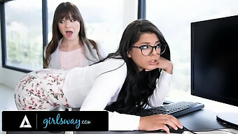 Dominant Boss Alison Rey Takes Control Of Gina Valentina'S Incompetent It Skills