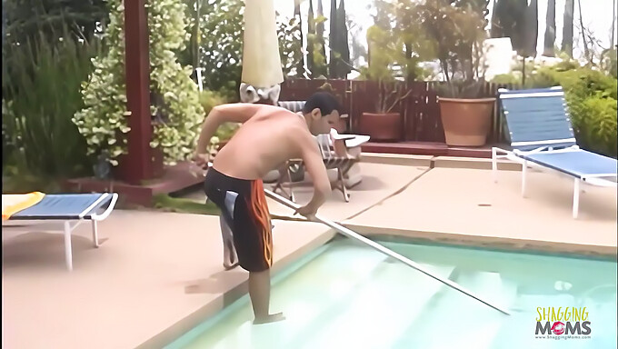 Blonde Bombshell Gets Her Pussy Licked And Fingered By Pool Man