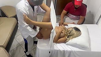 Milf Wife Gets Checked By Doctor And Cuckold Husband Watches From Behind