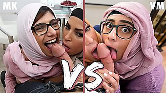 Arabian Beauty Mia Khalifa Takes On Violet Myers In A Steamy Showdown