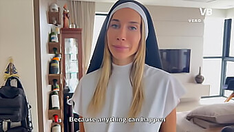 Seductive Nun Uses Her Big Assets To Regain Man'S Faith