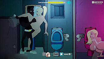 A Man Engages In Anal Intercourse With A Prostitute In The Restroom Of A Club In This Animated Porn Video